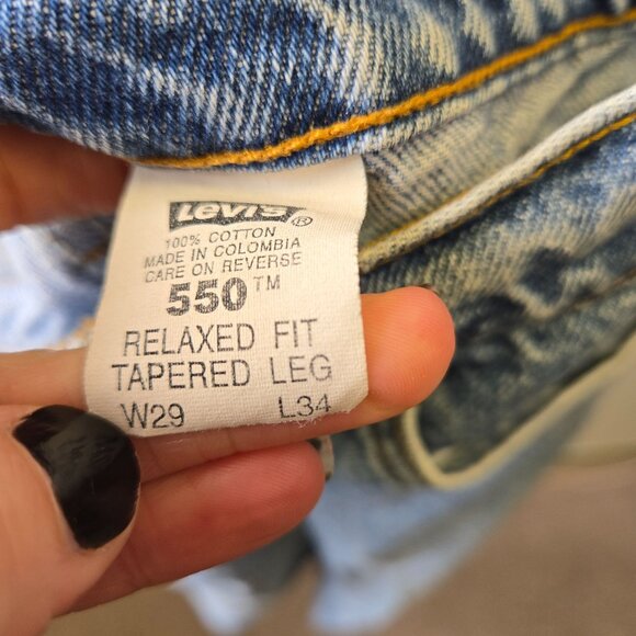 Vintage Levis 550 90's Orange Tab Relaxed Fit Tapered Leg Jeans W26 L32 - Picture 5 of 11